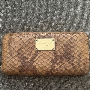 Michael Kors Tan Snake Print Wallet